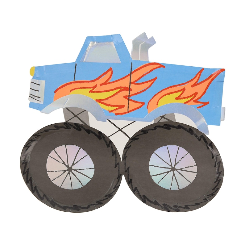 Meri Meri Monster Truck Plates (Pack of 8)