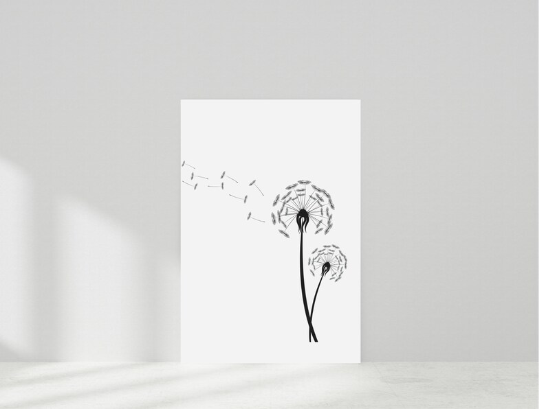 Dandelion Printable, Dandelion Wall Art, Minimalist Prints, Kids Decor ...