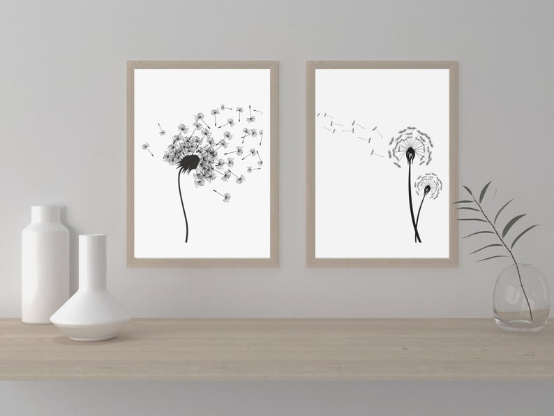 Dandelion Printable, Dandelion Wall Art, Minimalist Prints, Kids Decor ...