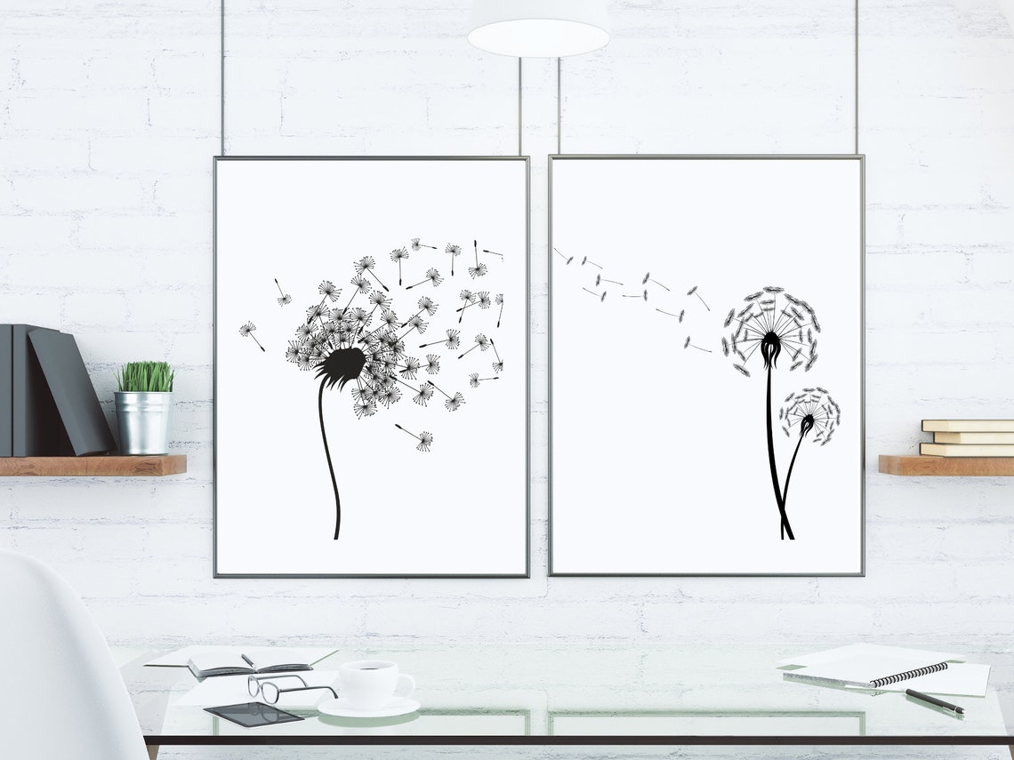 Dandelion Printable, Dandelion Wall Art, Minimalist Prints, Kids Decor ...