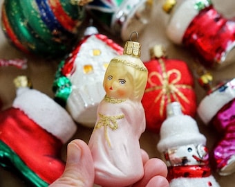 Lot of 10 vintage german blown mercury glass christmas ornaments from the 90s