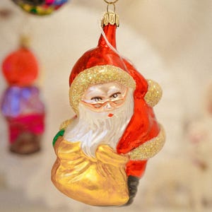 Vintage german Inge Glas lauscha glass christmas ornament santa