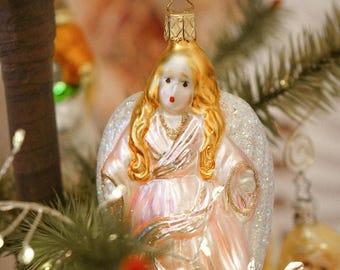 Vintage Inge Glas Angel Ornament: German Glass Christmas Decor