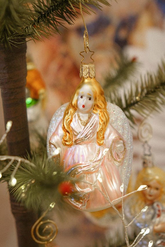 Vintage Inge Glas Angel Ornament: German Glass Christmas Decor - Etsy