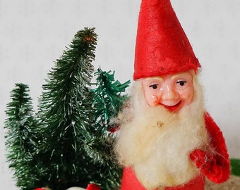 Antique german collectible santa elf pixie gnome figurine christmas ornament 1950-1960
