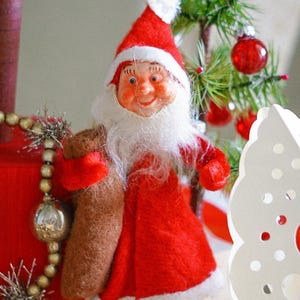 Antique german collectible elf pixie gnome santa figurine christmas ornament 1950-1960
