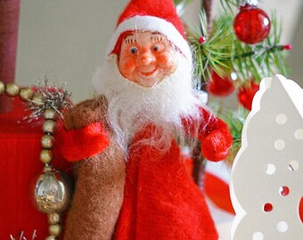 Antique german collectible elf pixie gnome santa figurine christmas ornament 1950-1960