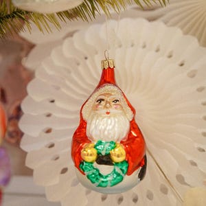 Vintage german Inge Glas lauscha glass christmas ornament santa