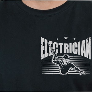 electrician crewneck graphic t shirt, designed in USA,FREE SHIPPING,