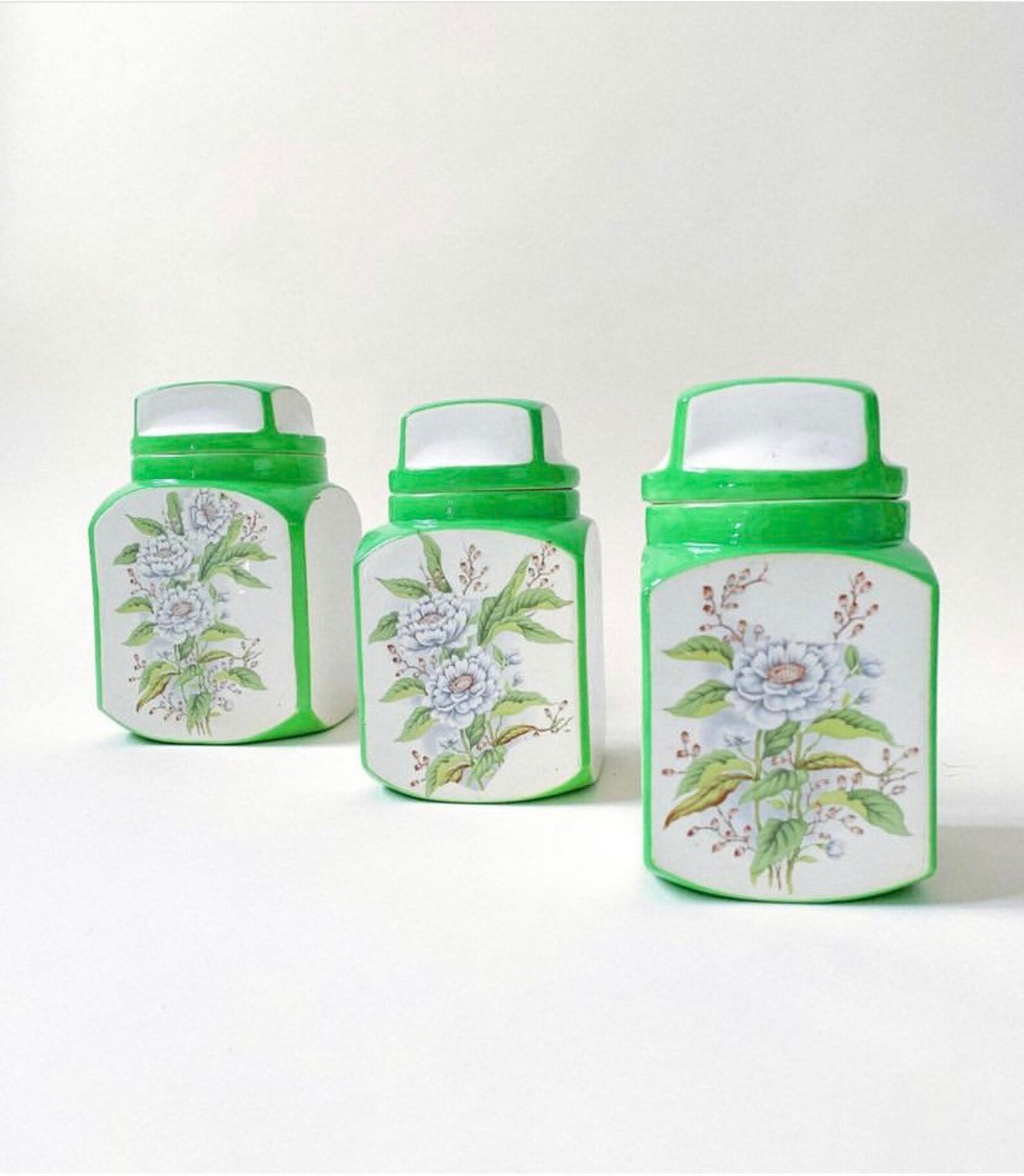 Wunderschönes 3er Set handbemalte passende Porzellan Keramik | Etsy