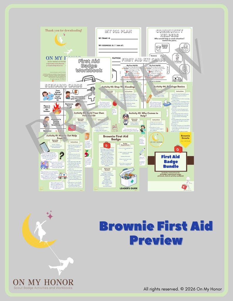 Brownie Girl Scouts First Aid Badge Activity Plan: Educational Learning ...