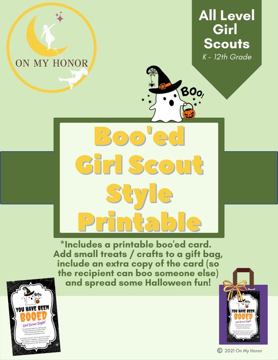 Girl Scout You Have Been Booed Printable Cards Labels Daisies - Etsy
