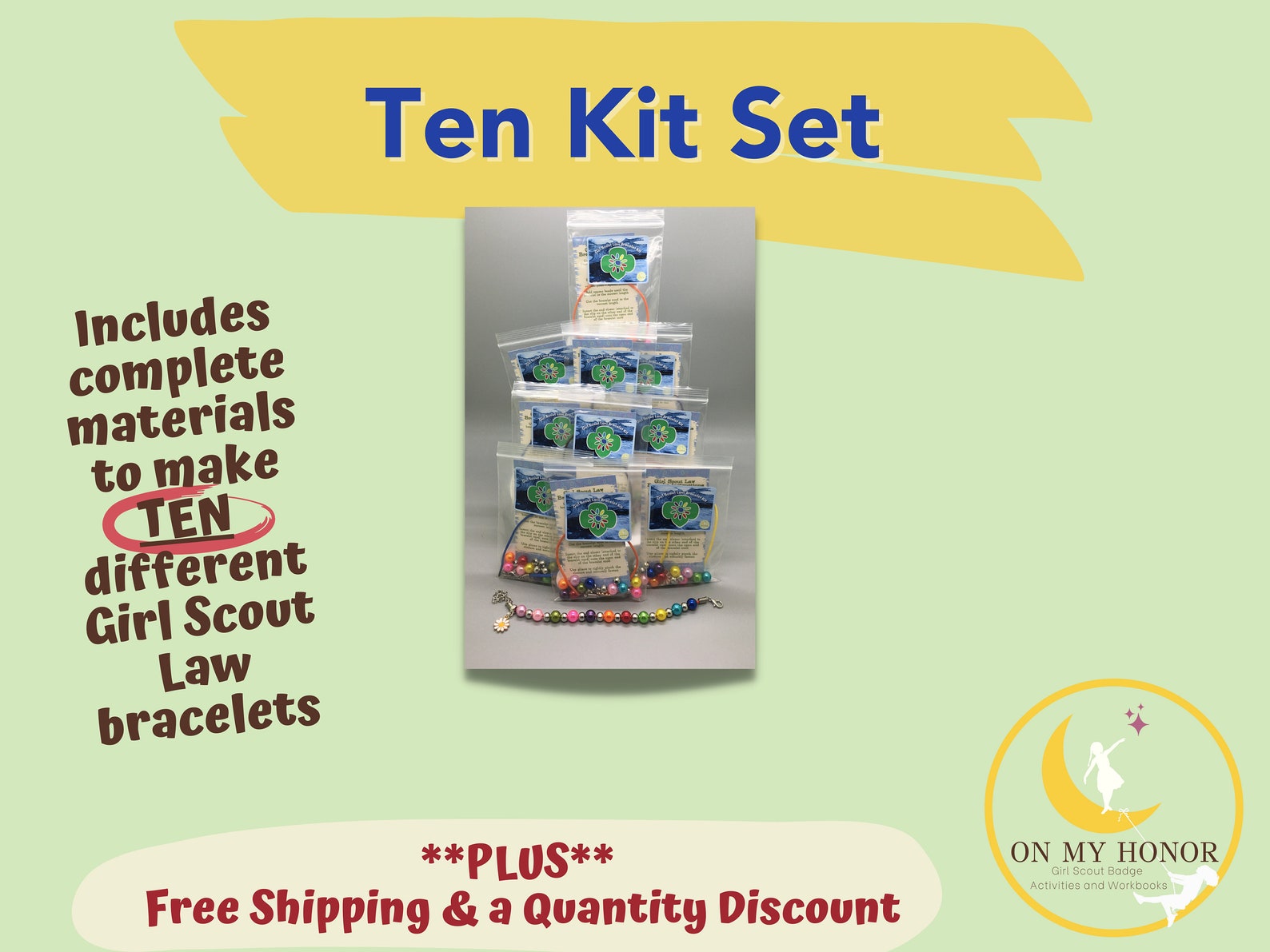 Girl Scout Law Bracelet Activity Kit Daisy Bracelet Etsy