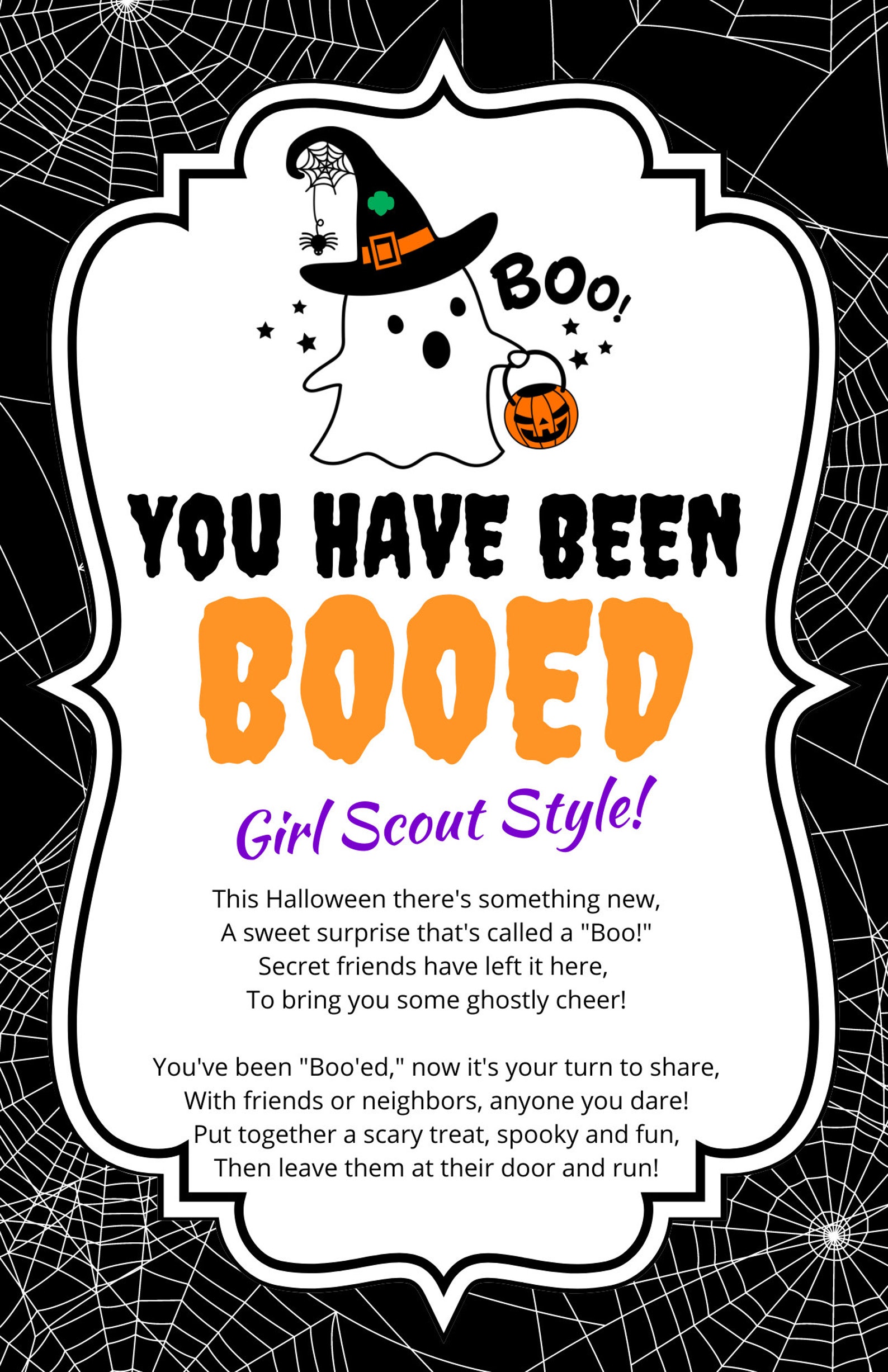 Girl Scout You Have Been Booed Printable Cards Labels Daisies Brownies ...