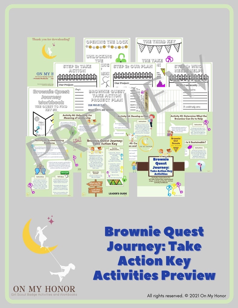 Girl Scout Brownie Quest Journey Plan Activities Educational Etsy