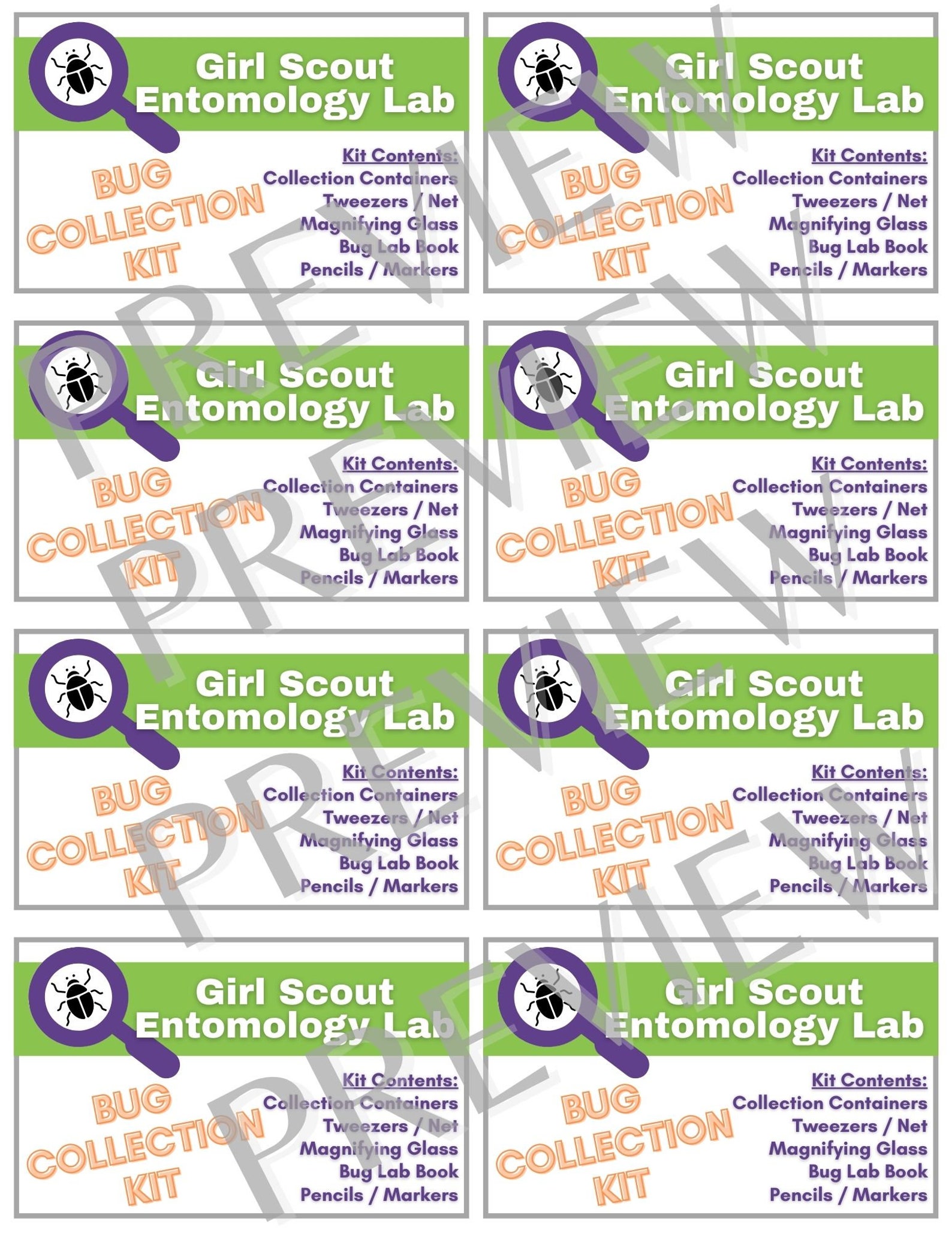 Girl Scout Brownies Bugs Badge Plan Activities STEM Etsy