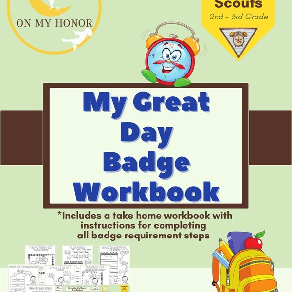 Girl Scout Brownies My Great Day Badge Activity Plan - Take Home Workbook - Educational Activities - Learning Activity for Children