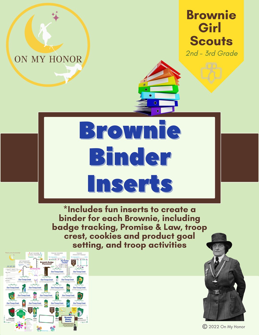Girl Scout Brownies Create a Binder Kit Badge Tracker Worksheets Etsy