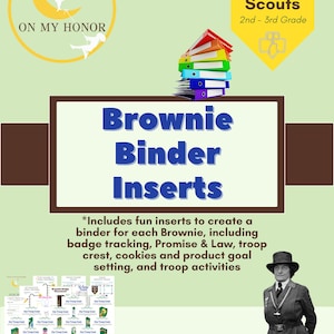 Girl Scout Brownies Create a Binder Kit - 2024 Badge Tracker - Worksheets