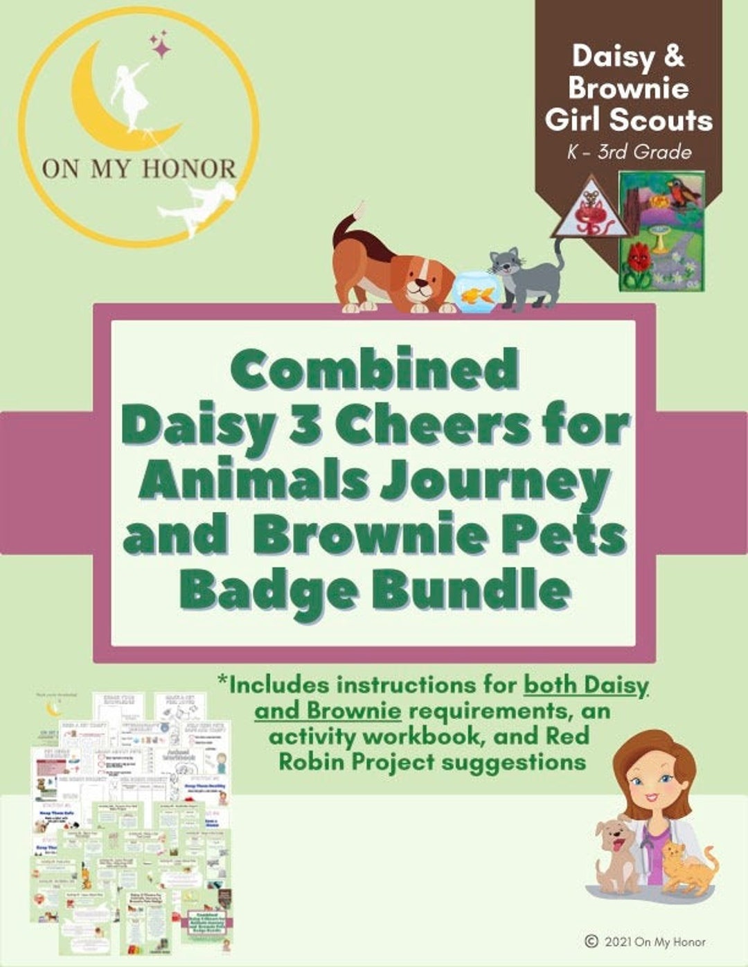 Girl Scout Combined Daisies Animal Journey Brownies Pets Badge - Etsy