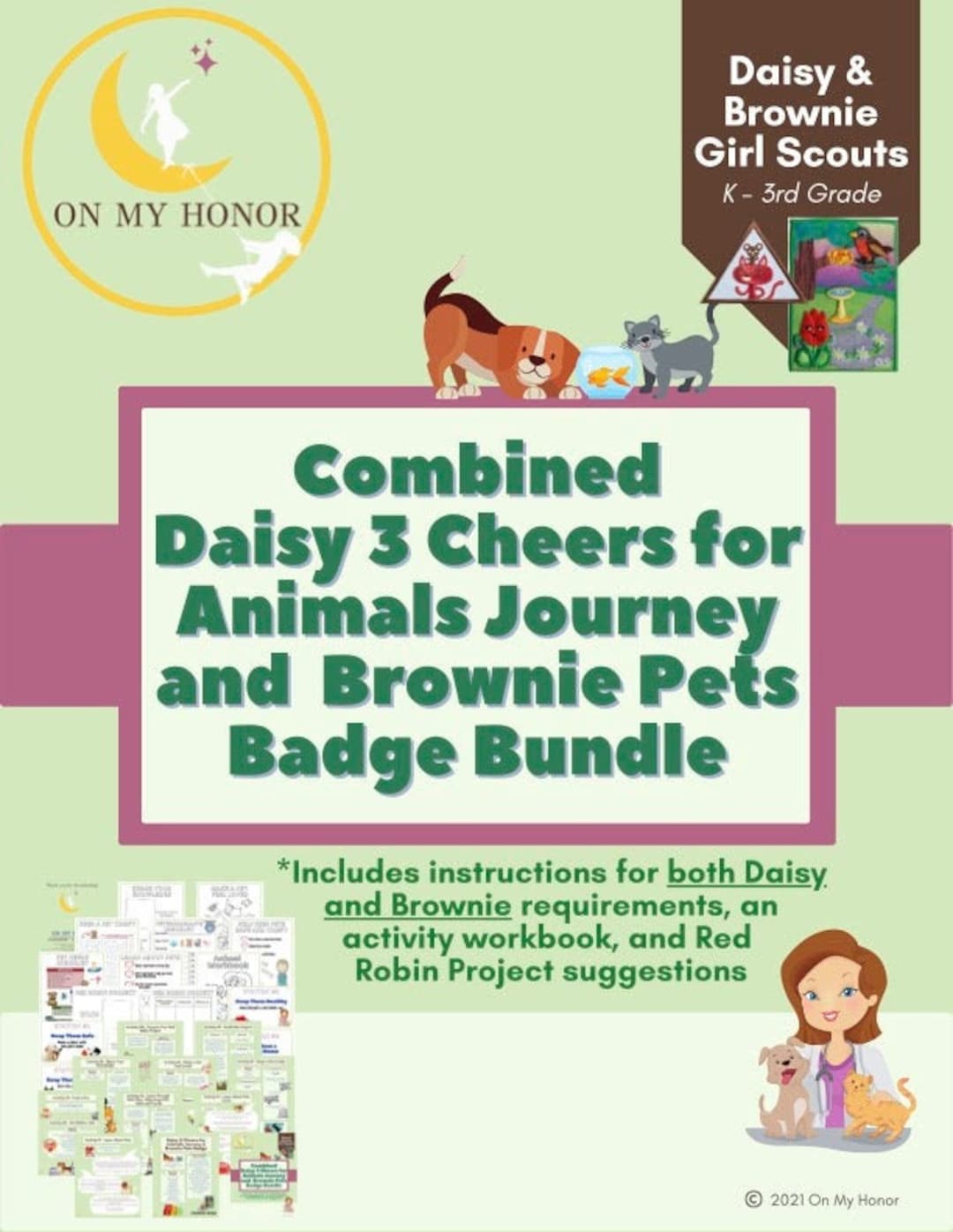 Girl Scout Combined Daisies Animal Journey Brownies Pets Badge Activity