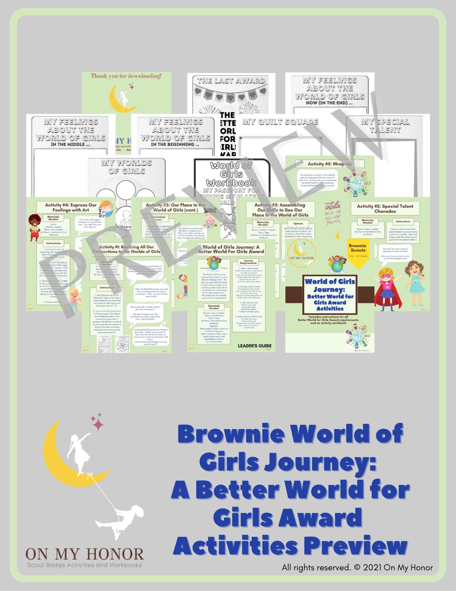 Brownie Girl Scouts World of Girls Journey Activity Plan Bundle ...