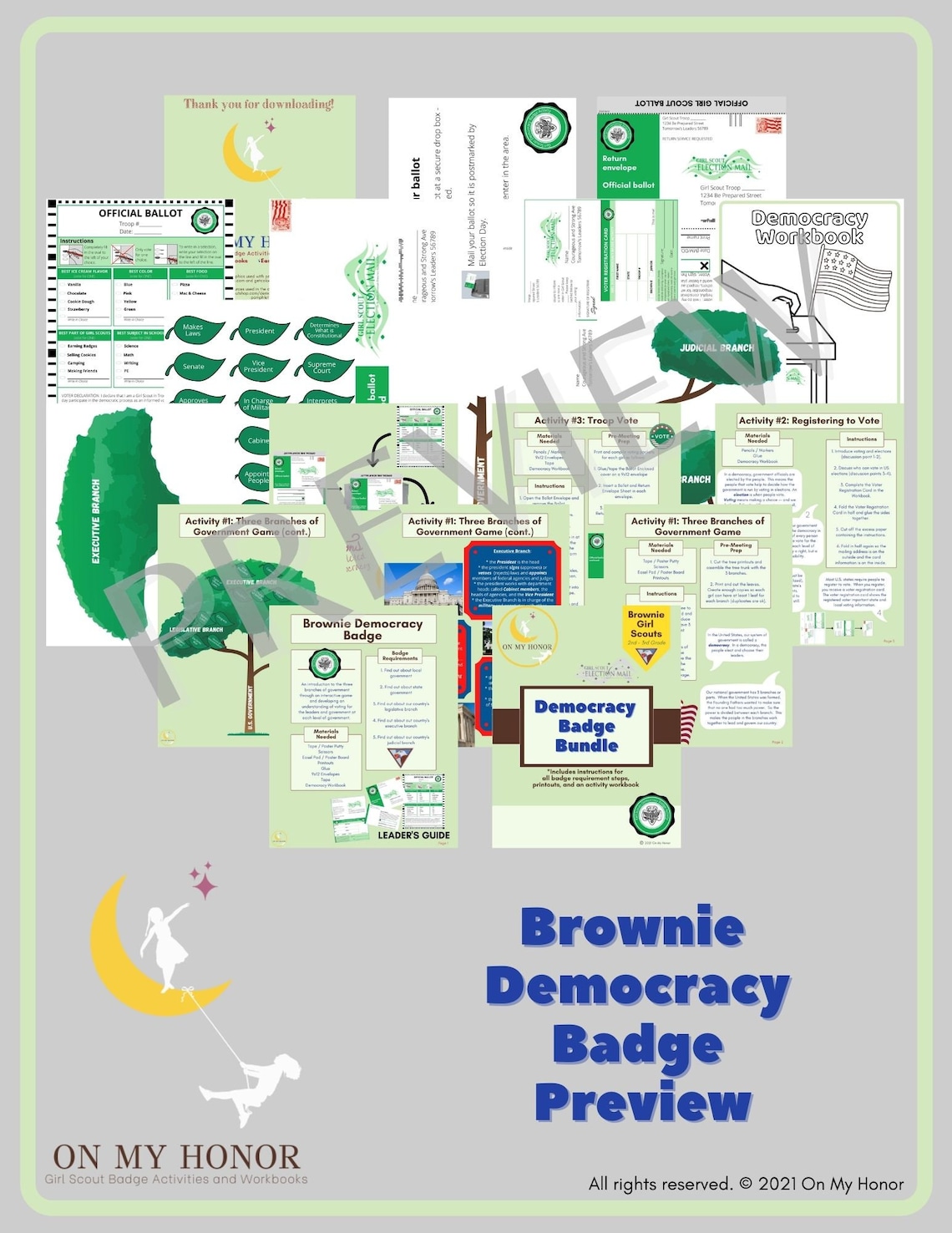 Girl Scout Brownies Democracy Badge Activity Plan Ballot Etsy