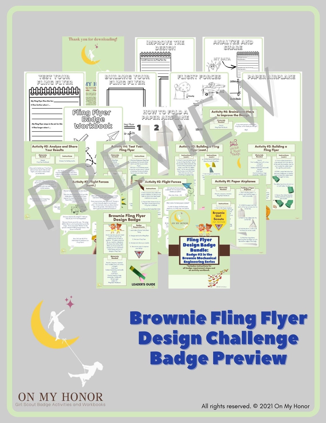 Girl Scout Brownies Fling Flyer Badge Activity Plan Etsy