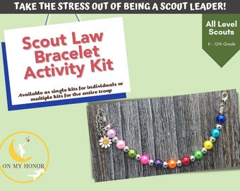 Scout Law Bracelet Activity Kit - Daisy Girl Scouts Bracelet - Brownies Bracelet - Junior Bracelet - Craft Kit for Children