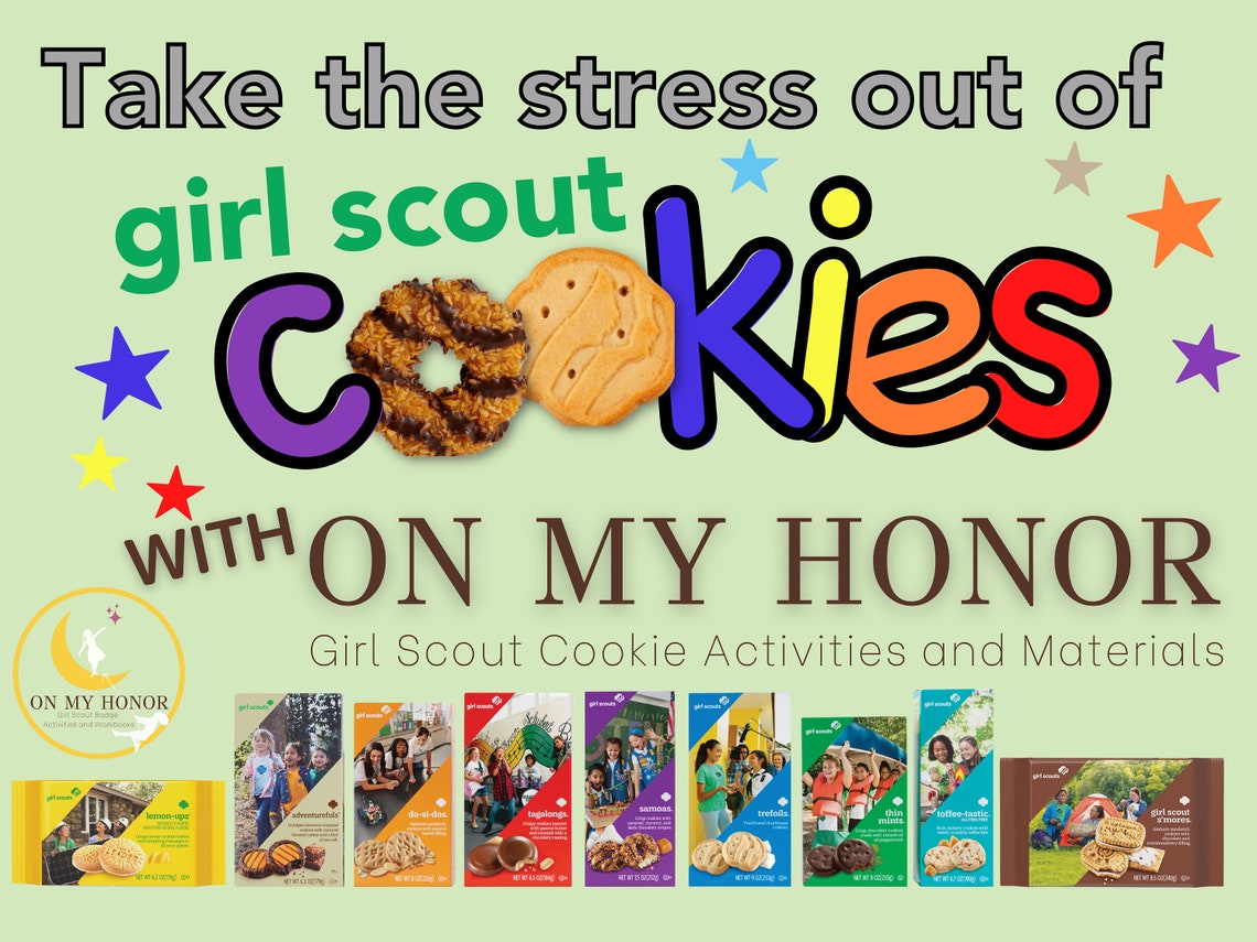Girl Scout Cookies for Sale Yard Sign Cookie Booth Sale Poster Etsy
