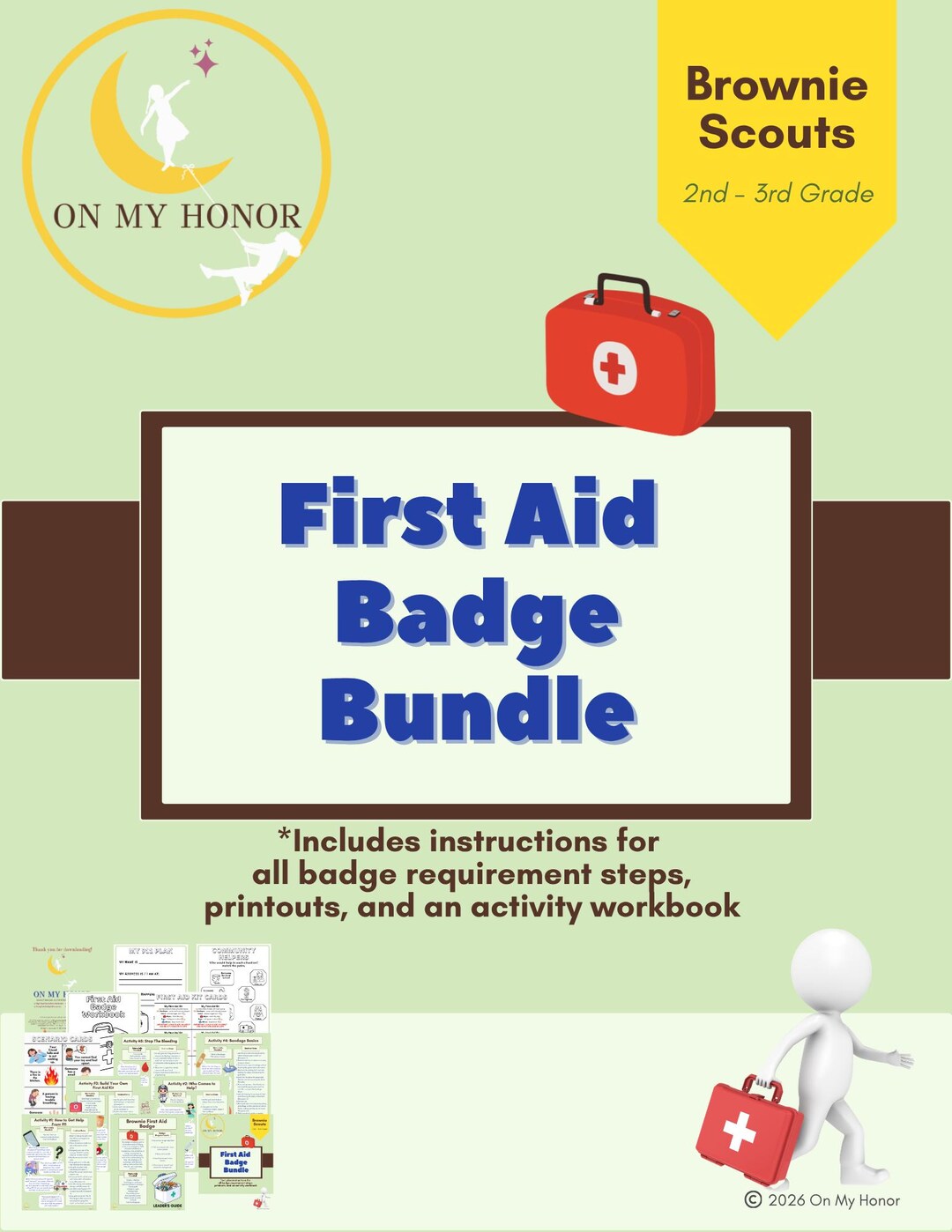 Brownie Girl Scouts First Aid Badge Activity Plan: Educational Learning ...