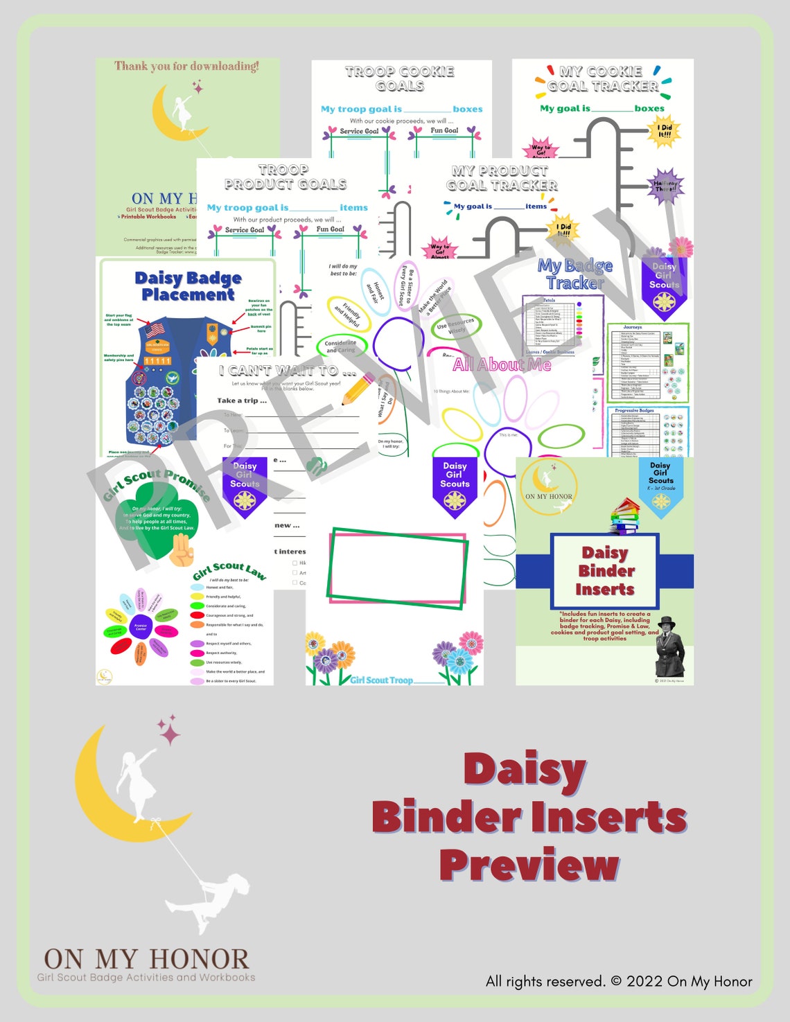 Girl Scout Daisies Create a Binder Kit Badge Tracker and - Etsy