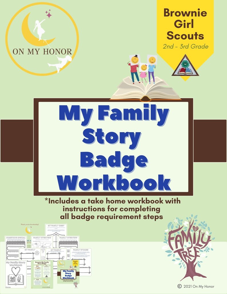 Girl Scout Brownies My Family Story Badge Activity Plan Take Etsy