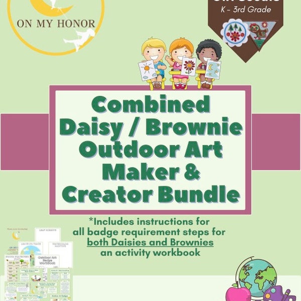 Girl Scouts Combined Daisies Brownies Outdoor Art Badge Bundle - Digital Download Leader's Guide & Workbook Coving All Steps
