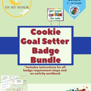Girl Scout Daisy Cookie Goal Setter Badge Plan Activities - Girl Scout Cookies - Educational Activity - Activities for Children