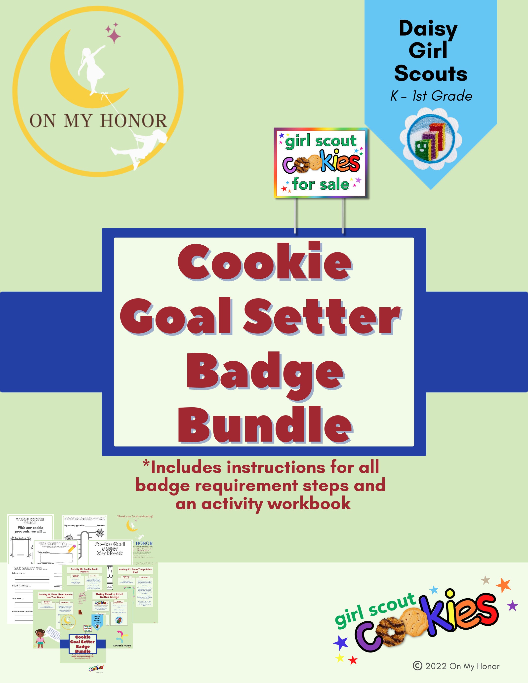 Girl Scout Daisy Cookie Goal Setter Badge Plan Activities - Etsy