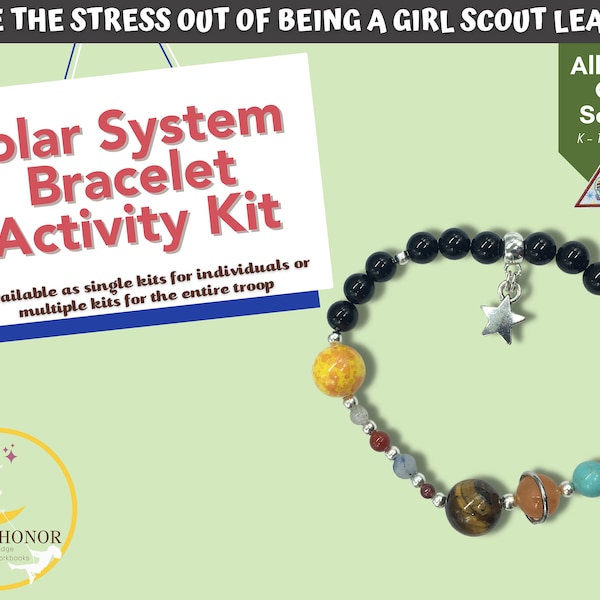 Girl Scout Solar System Bracelet Activity Kit - Space Badge  - STEM Activity - Educational Activity for Children - Science Kit Activity