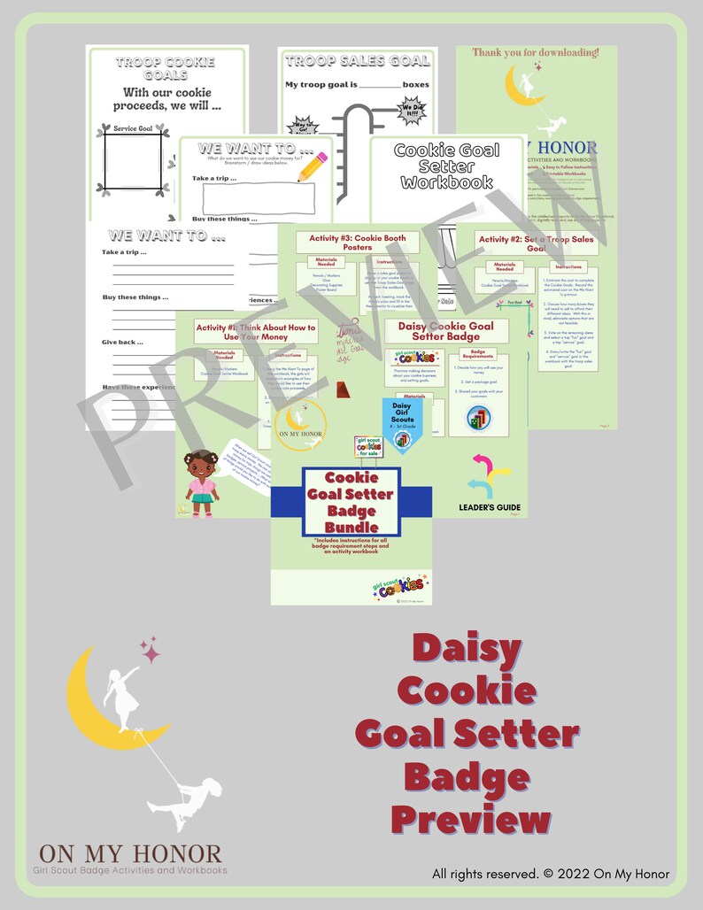 Girl Scout Daisy Cookie Goal Setter Badge Plan Activities Etsy