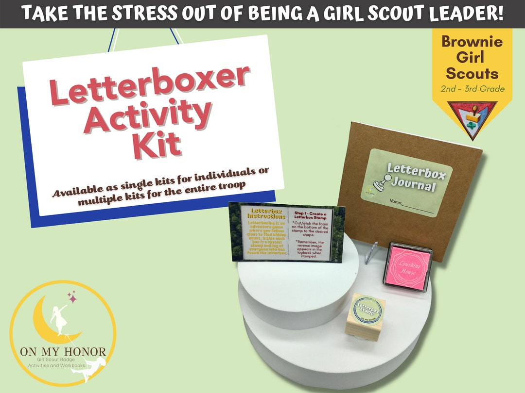 Girl Scout Letterbox Activity Kit Brownies Letterboxer Badge Stamp Making Activity Scavenger