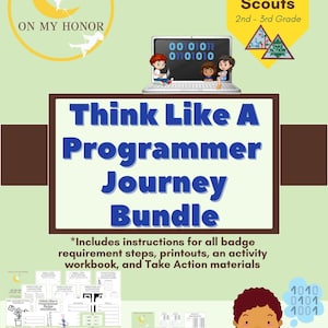 Girl Scout Brownies Think Like A Programmer Journey Activity Plan Bundle - STEM Activities - Educational Activity - Coding Activity