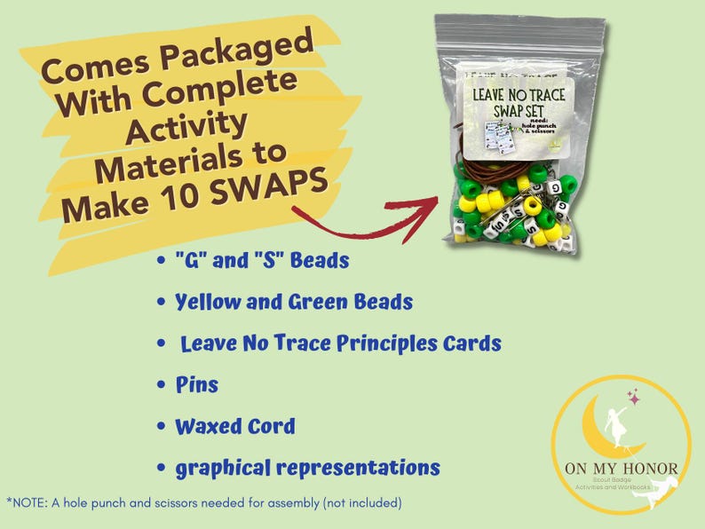 Leave No Trace Girl Scouts SWAPS Activity Kit: Daisies Brownies & Juniors Badge - Outdoor Education Craft Bild 2