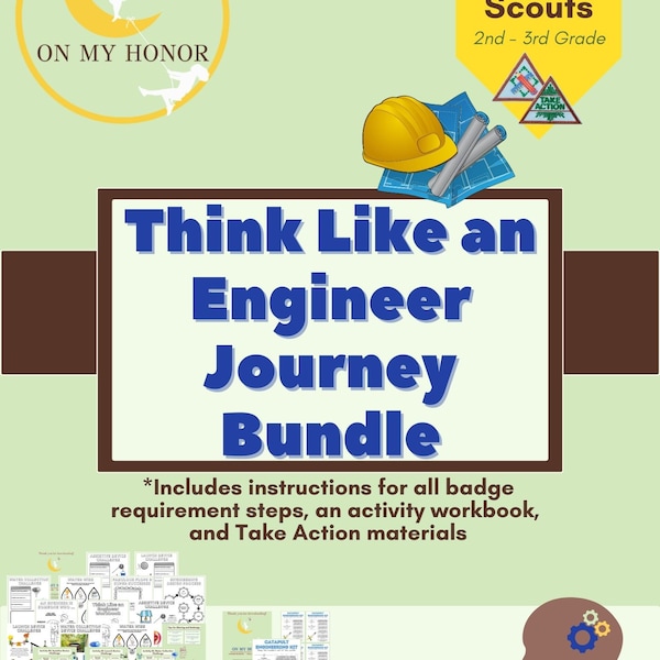 Girl Scout Brownies Think Like An Engineer Journey Activity Plan Bundle - STEM Activities - Educational Activity - Engineering Activities