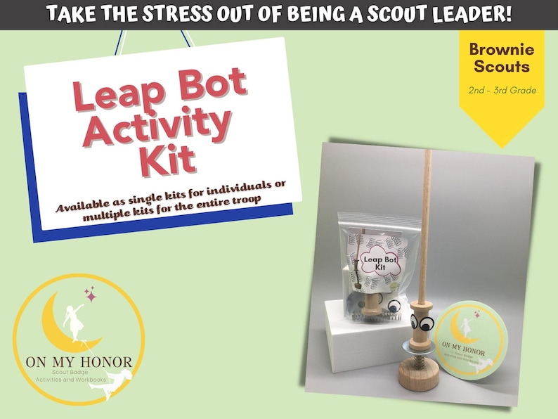Brownie Girl Scouts Leap Bot Activity Kit: Engineering Badge - Educational STEM Project for Girls image 1
