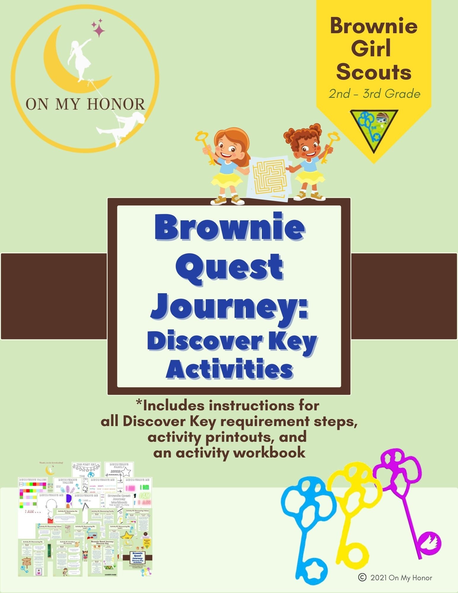 Girl Scouts Brownie Quest Journey Discover Key Digital Etsy