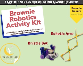 Brownie Girl Scouts Robotics Activity Kit: Bristle Bot & Robotic Arm - Science Educational Activity for Girls