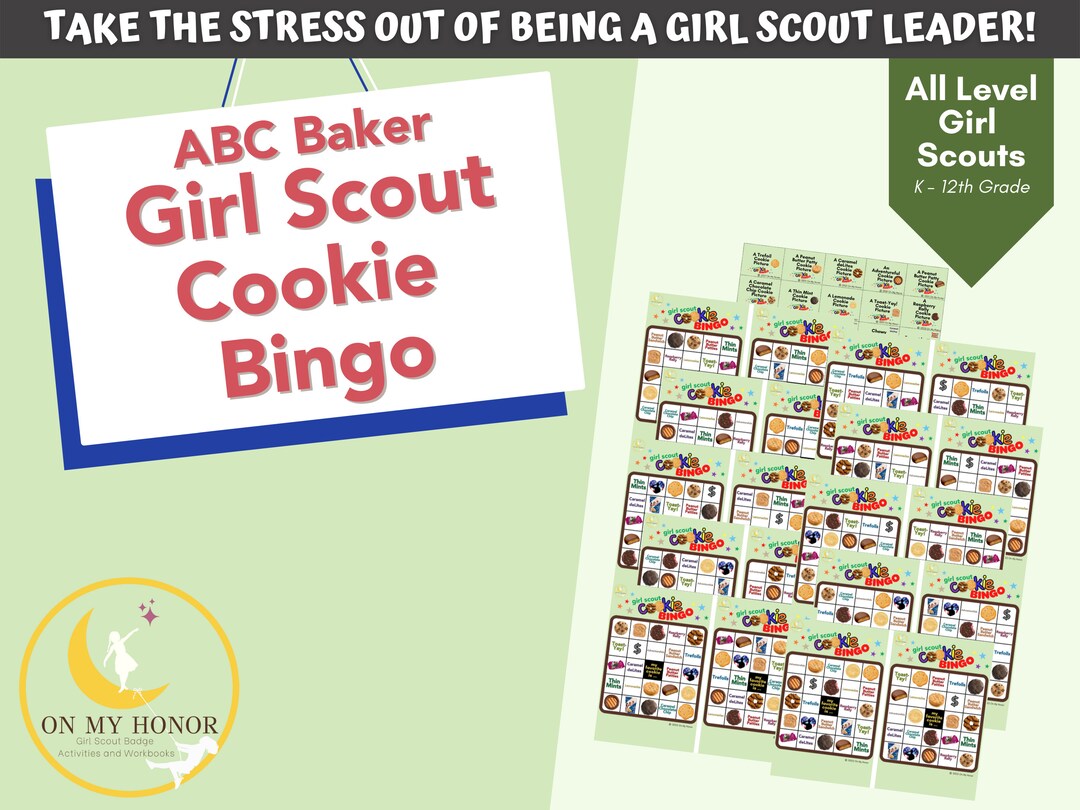 Girl Scout Cookies 2023 Bingo Cookie Game Cookie Badge Etsy