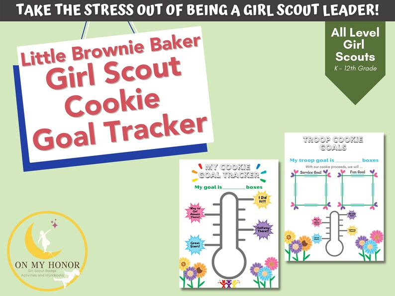 Girl Scout Cookies Goal Sales Tracker Daisies Brownies Juniors Etsy