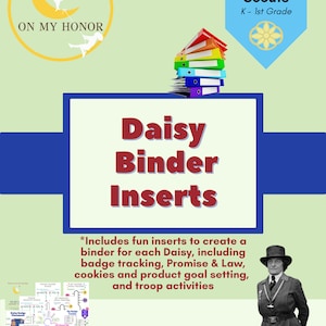 Girl Scout Daisies Create a Binder Kit - 2024 Badge Tracker and Worksheets - Daisy Binder