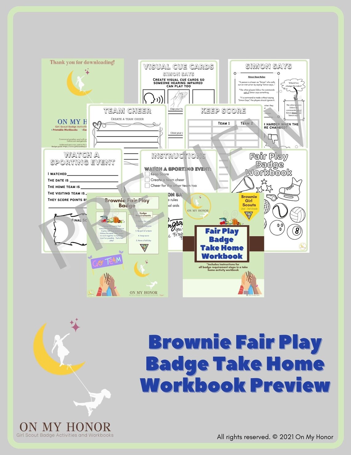 Girl Scout Brownies Fair Play Badge Activity Plan Take Home Etsy