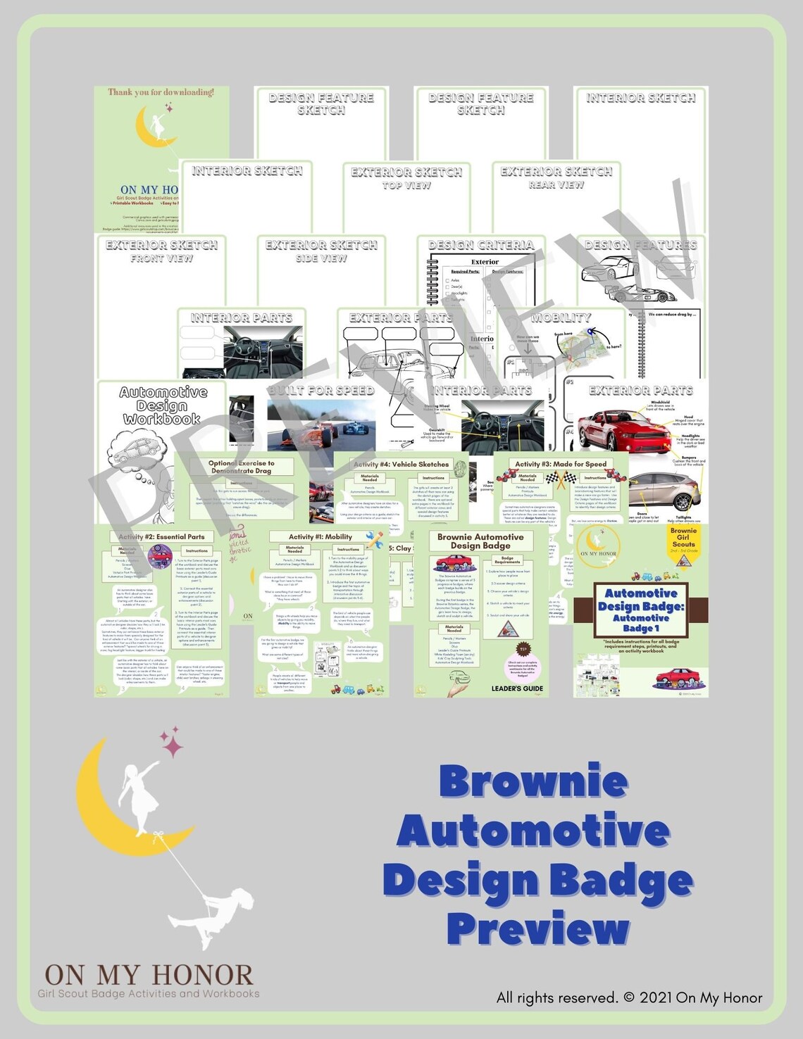 Girl Scout Brownies Automotive Badge Bundle Activities Etsy